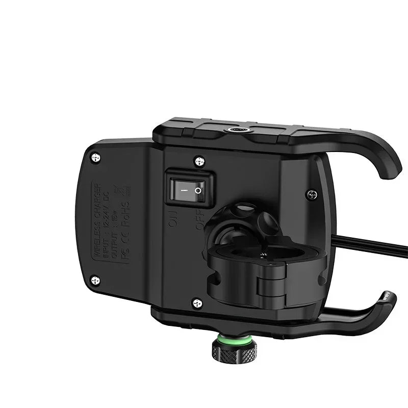 Motorcycle Phone Holder Moto Motorbike Mirror Mobile Handlebar Stand Support USB Charger Fast Wireless Charging Cellphone Mount