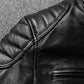 Vintage Black Brown Real Cowhide Genuine Leather Jacket Real Fur Men's Leather Jacket Bomber Men Leather Jacket Motorcycle Coat