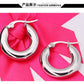 Surgical Steel Gold Color Tone Women Fat Chunky Earrings Stainless Wives Round Smooth Thick Hoops Statement Jewelry 20mm/25mm