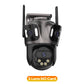 Three Screen WIFI IP Camera Outdoor 4K Dual Lens PTZ Camera Ai Human Detection IP66 Waterproof CCTV Video Security Camera iCsee