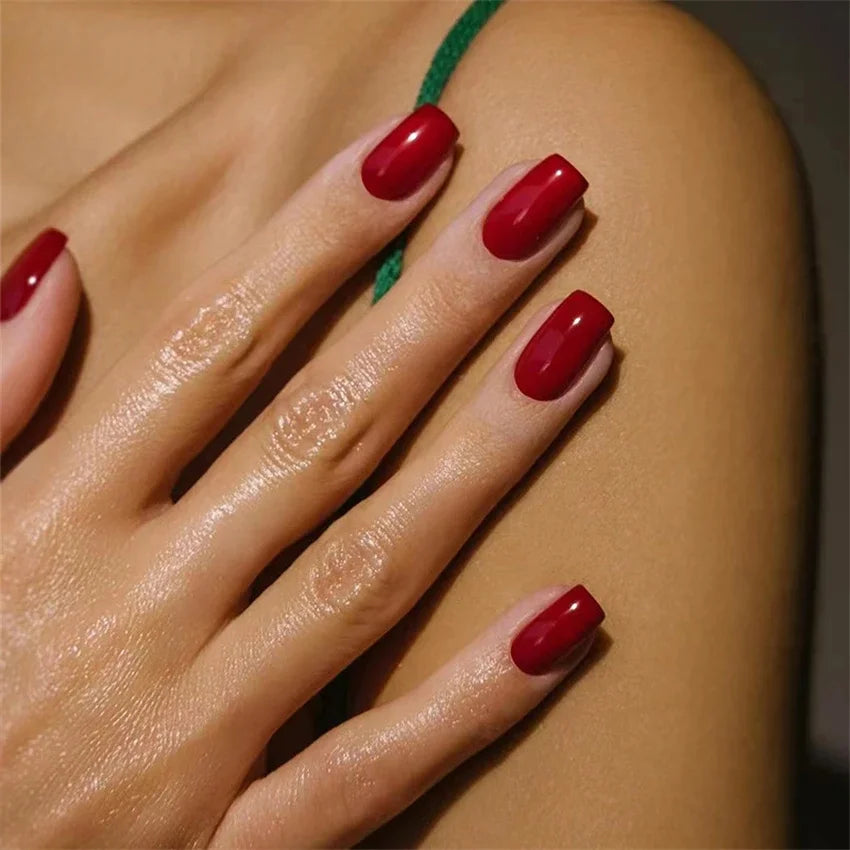 24pcs Artificial Nail Art Fake Nails Full Coverage Removable Ballet Short Press On Nails tips Chips Waterproof Solid Colour set