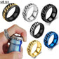 Cool Stainless Steel Rotatable Chain Men' Ring Multifunctional Fashion 8mm Fidget Spinner Rings Couple Jewelry bague homme 2024