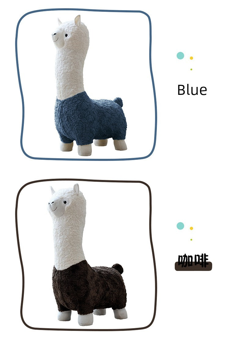Alpaca Stool Living Room Seat for Girls Decorations