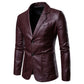 2024 Men Slim Autumn New Causal Vintage Leather Jacket Coat Men Design Motorcycle Biker Zipper Pocket PU Leather Jacket Coat