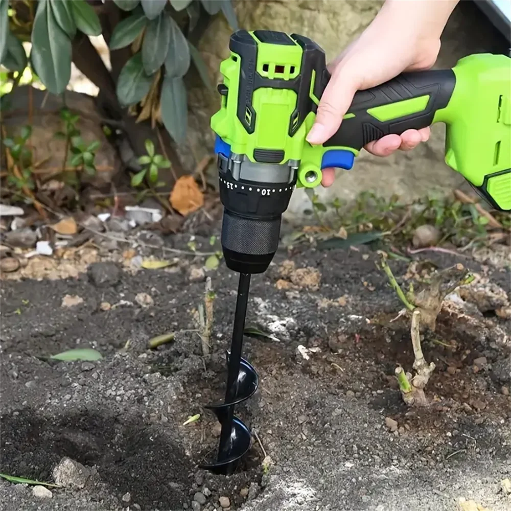 Garden Auger Spiral Drill Bit With 3/8" Hex Drive Drill Planting Hole Digger Tool Loose Soil Drill Bit Accessories