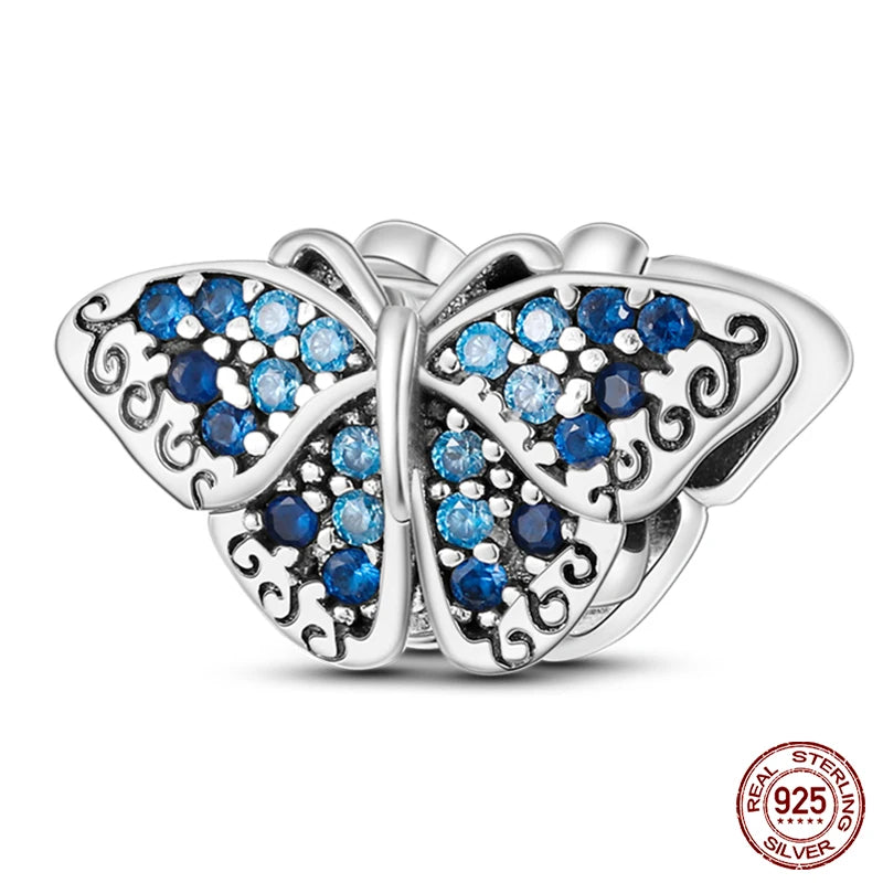 Fit Pandora 925 Original Bracelet 925 Silver Plate Flower Bird Series Charms Beads For Women Fashion DIY Jewelry Gifts Making