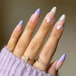 24Pcs Ballerina Press On Nail Tips Oval Head False Nails Almond Artificial Fake Nails With Glue Full Cover Press Manicure Tools