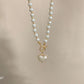 Elegant Pearl Necklace For Women Heart Pendant Necklaces Luxury Imitation Pearls Chain Necklaces Korean Jewelry Girls Gifts