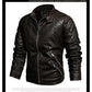 Autumn Winter Outdoor Casual Motor Biker PU Leather Jacket Men Fashion Leather Jacket Men Motorcycle Slim Fleece Jacket Coat