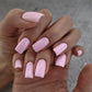 24Pcs Medium Long Ballet Fake Nails Art Flat Head Gold Line Frosted False Nails Press on Full Cover Removable Stick on Nail Tips