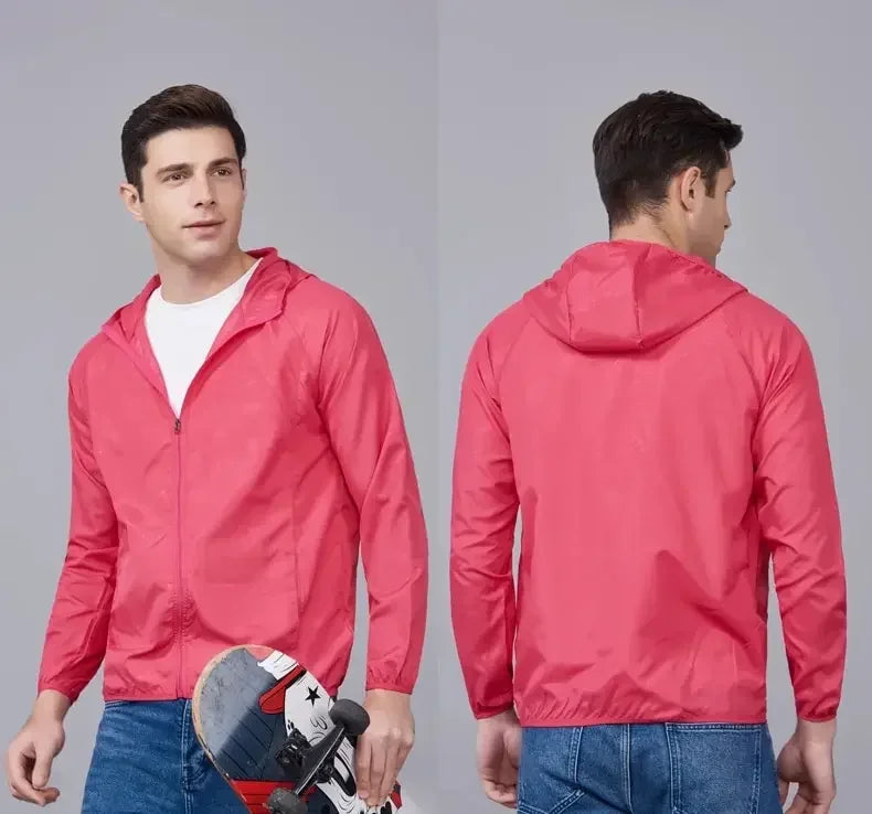 Men Women Hiking Jackets Waterproof Sun Protection Windbreaker Camping Climbing Outdoor Rain Coat Unisex Portable Clothes