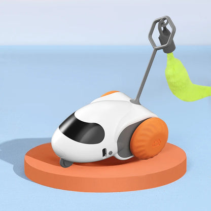 Smart Interactive Cat Toy Car Auto-Running Pet Vehicle with Obstacle Detection Durable for Indoor Cats Play