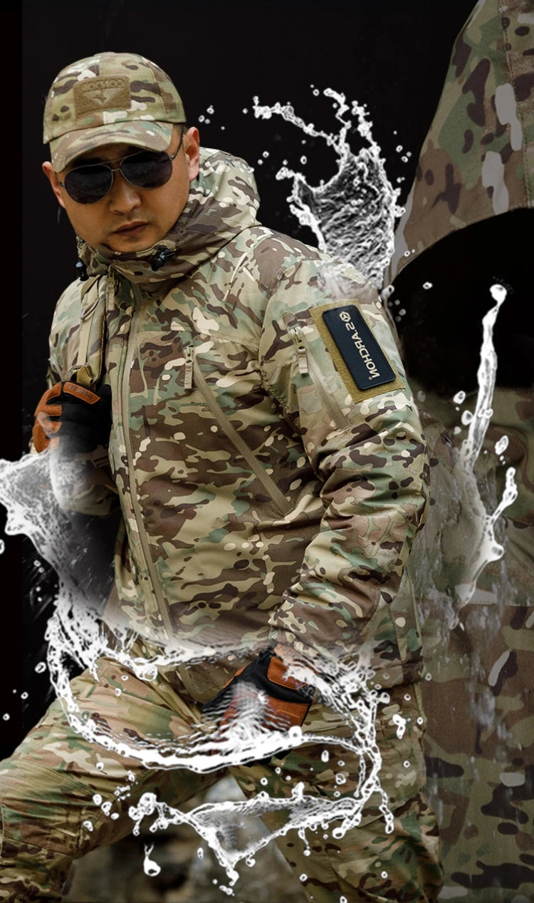 Mens Winter Tactical Jacket Army Field Camouflage Military Parka Coat Work Cotton Clothes Outdoor Warm Waterproof Hiking Jacket