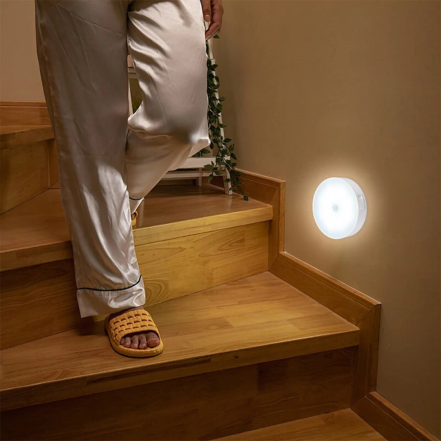 CY Motion Sensor LED Night Light USB Rechargeable For Kitchen Cabinet Wardrobe Lamp Staircase Wireless LED Closet Light