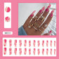 24p Artificial Acrylic Nail Art Fake Nails Full Coverage Removable Pressing Nail Tips Lotus Root Pink Leopard Print False Nails