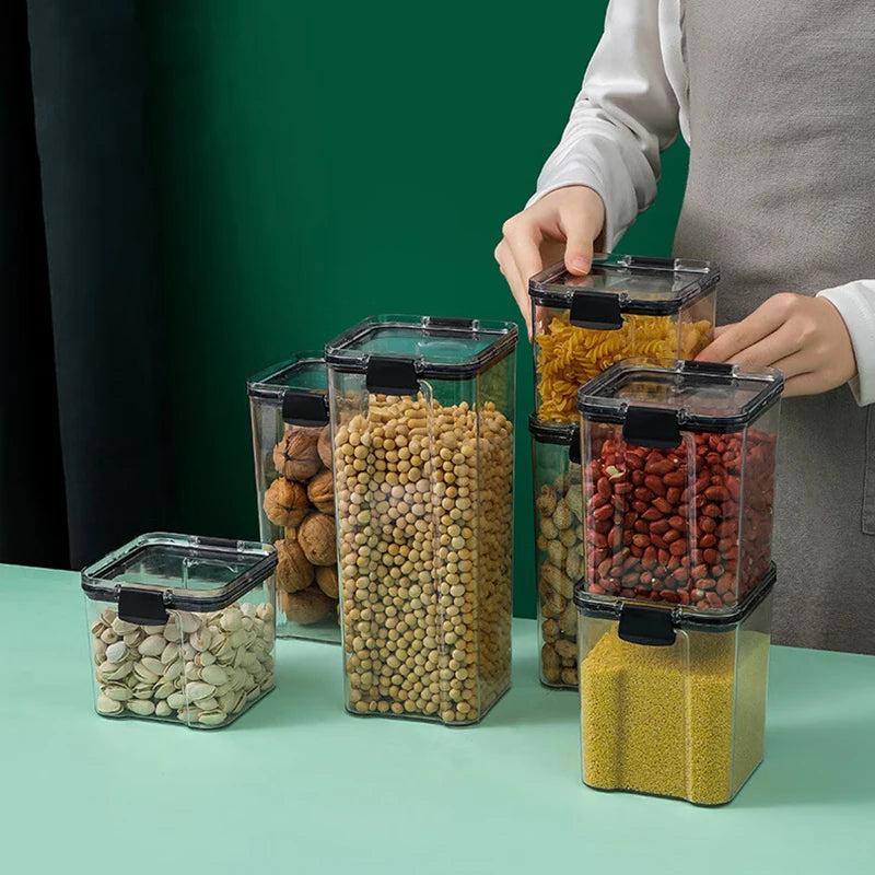 1pc Clear Food Storage Box,Food Storage Container With Lid, Plastic Kitchen And Pantry Organization Canisters