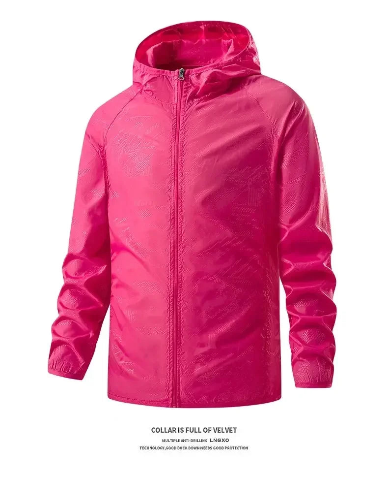 Men Women Hiking Jackets Waterproof Sun Protection Windbreaker Camping Climbing Outdoor Rain Coat Unisex Portable Clothes