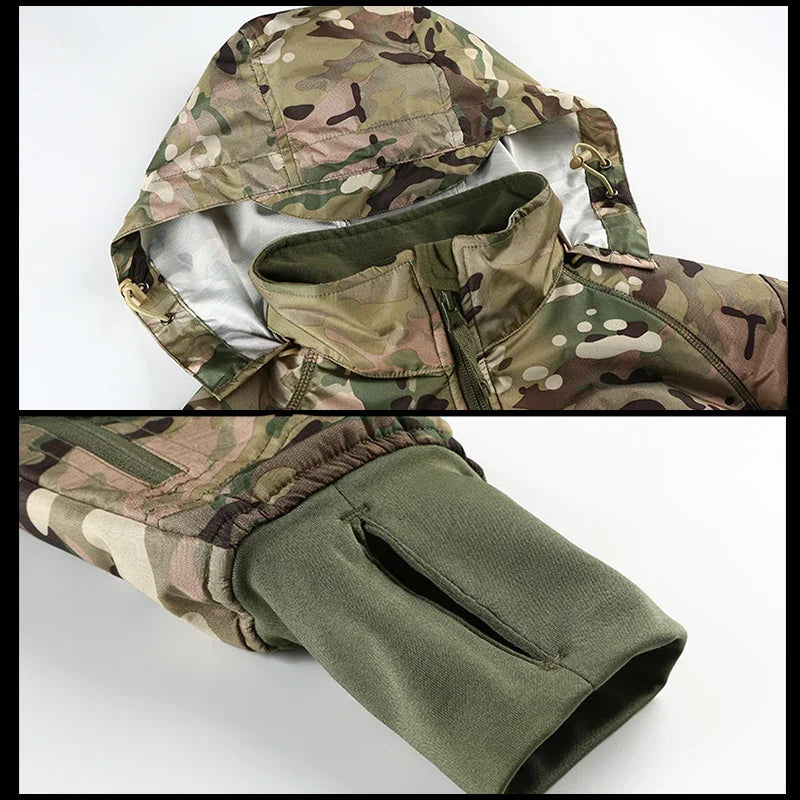 Tactical Jacket Men Outdoor Jacket Army Combat Jackets Mens Hooded Bomber Coats YAF Winter Jacket Hiking Hunting Jacket