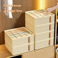1pc Khaki/Wine Red Non Woven Multi Grid Underwear Sock Storage Box Household Wardrobe Organization and Storage