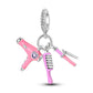 925 Silver Charms Beads Fit 3mm Original Bracelet Game Machine Box Afternoon Tea Dessert Romantic Pink Pendant DIY Jewelry
