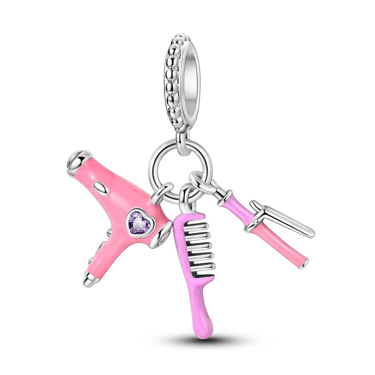 925 Silver Charms Beads Fit 3mm Original Bracelet Game Machine Box Afternoon Tea Dessert Romantic Pink Pendant DIY Jewelry