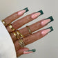 24Pcs Long Ballet Press On Nail Art Wearing Manicure Glitter Point Drill False Nails Removable Full Cover Artificial Fake Nails