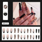 24p Artificial Acrylic Nail Art Fake Nails Full Coverage Removable Pressing Nail Tips Lotus Root Pink Leopard Print False Nails