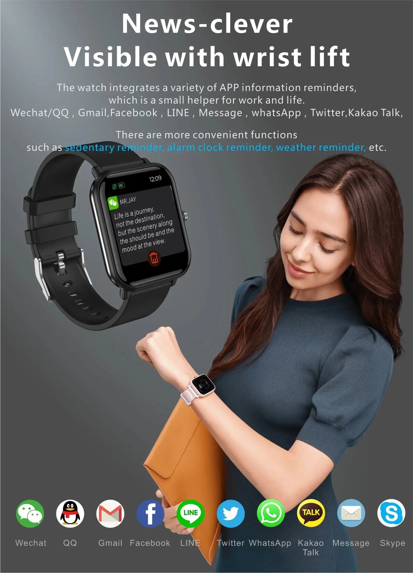 New Q9 Pro Smart Watch Body Temperature Monitor Music Control Sports Waterproof Smart Watch for Men Women Smartwatch