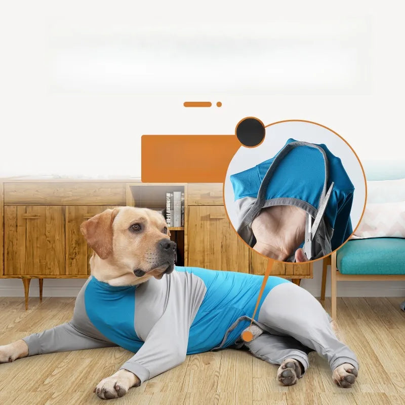 Dog Recovery Suit Pet Home Wear Pajamas High-elastic Breathable Dog Jumpsuit Pet Operative Protection Long Sleeves Bodysuit