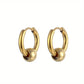 2pcs Stainless Steel Hoop Earrings For Men Small Circle Metal Ball Anti-allergic Ear Buckle Rock Hip Hop Artificial Jewelry