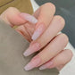 24Pcs/Lot Milky White Gradient Long Wearing False Nail Tips Acrylic Press on Nails Removable Reusable Artifical Fake Nails Art