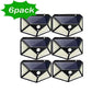 1/2/4/6/10PCS 100 LED Solar Wall Lamp 4 Sides Luminous With Motion Sensor Outdoor Garden Courtyard Waterproof Wall Lights Gifts