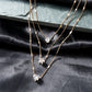 1Pc Multi-layered Dainty Light Luxury Water Drop Love Heart Star Set Chain Pendant Metal Collarbone Necklace Gift For Girl Women