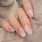 24Pcs/Lot Milky White Gradient Long Wearing False Nail Tips Acrylic Press on Nails Removable Reusable Artifical Fake Nails Art