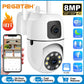 8MP HD Wifi Surveillance PTZ Camera Outdoor 4MP Dual Lens Dual Screen AI Auto Tracking IP Security Protection Camera CCTV Video