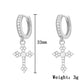 Classic Cross Point-Drill Crystal Replaceable Exquisite White Color Earrings For Women Men Hiphop Party Jewelry Gifts