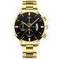 2023 Fashion Men Gold Stainless Steel Watch Luxury Calendar Quartz Wrist Watch Mens Business Watches for Man Clock Reloj Hombre