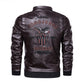 Winter Mens thick Warm Leather Jacket Luxury Stand Collar Embroidery Motorcycle Jacket Coat Men's Street Fashion Trend PU Jacket