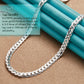 DOTEFFIL 925 Sterling Silver 6mm Side Chain 16/18/20/22/24 Inch Necklace For Woman Men Fashion Wedding Engagement Jewelry Gift