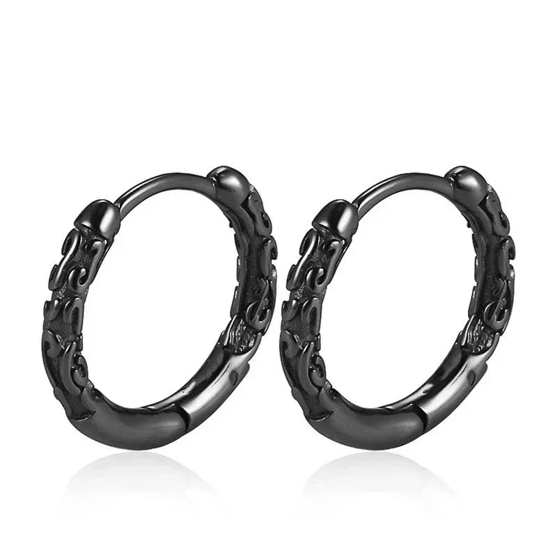 2pcs Fashion Cross Feather Stud Earrings, Punk Rock Style For Women Men High Quality Stainless Steel Hiphop Ear Jewelry