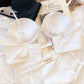 Europe Women Underwear Set Sexy Lace Hollow Breathable Widen Buckle Lingerie Underwire Push Up Bra and Panties Rose Intimates