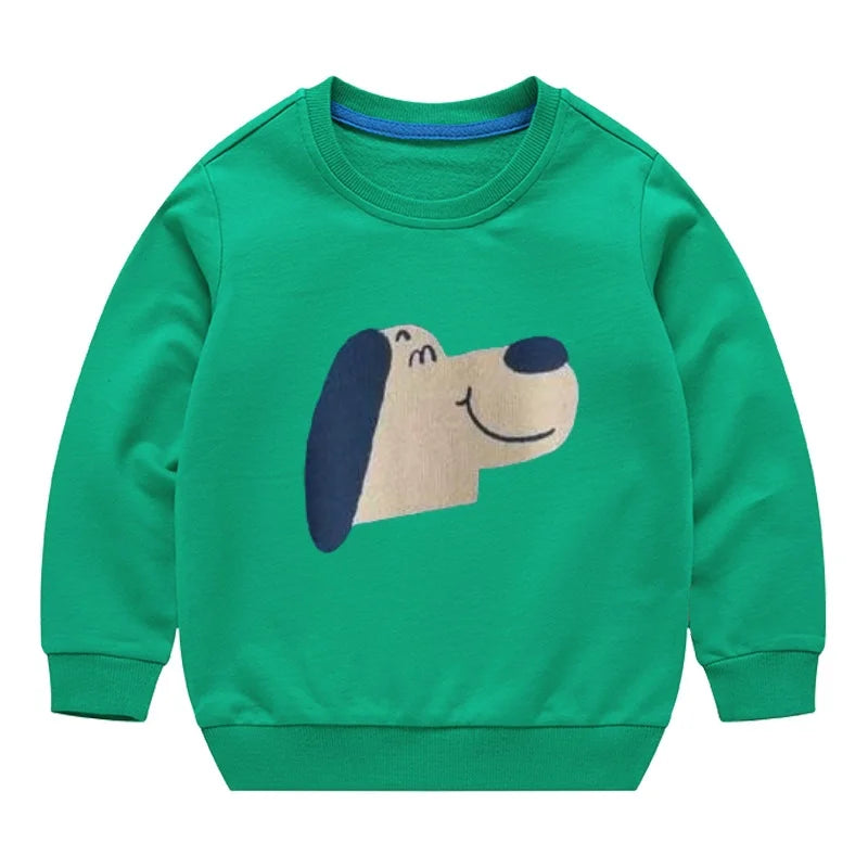 2025 New Autumn Boys Sweatshirts Cotton Kids Hoodies Casual Cartoon Printting Shirts Baby Boy Clothing 2-7 Years Children Tops
