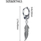 2pcs Fashion Cross Feather Stud Earrings, Punk Rock Style For Women Men High Quality Stainless Steel Hiphop Ear Jewelry