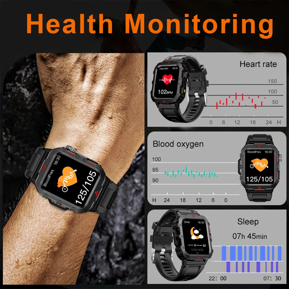 New LED Men's Smartwatch Bluetooth Talking Smartwatch Multi Sport Mode Health Monitoring Smart Watch