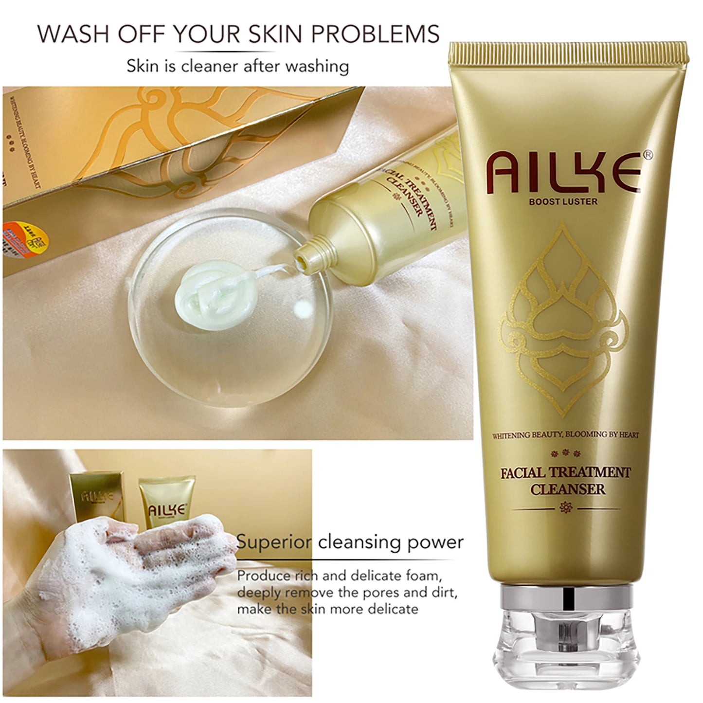 AILKE Brightening Face Cream With Glutathione, Improve Dull Skin, Remove Black Spots Facial Cream for Women Men