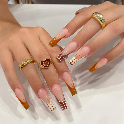 24p Artificial Acrylic Nail Art Fake Nails Full Coverage Removable Pressing Nail Tips Lotus Root Pink Leopard Print False Nails