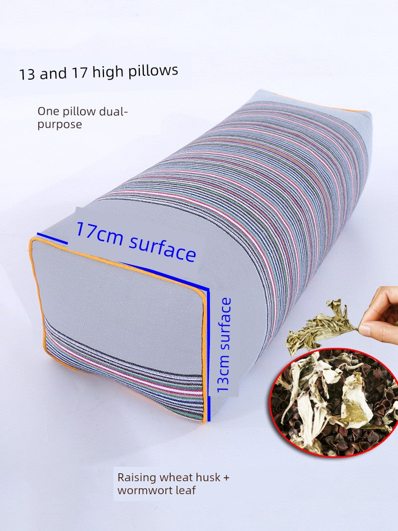 13 and 17 High Pillow Buckwheat Hull Moxa Leaf Pillow Hard Pillow Super High Pillow Adult Senior Buckwheat Pillow Removable and Washable
