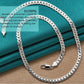 DOTEFFIL 925 Sterling Silver 6mm Side Chain 16/18/20/22/24 Inch Necklace For Woman Men Fashion Wedding Engagement Jewelry Gift