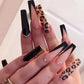 24pcs French Green Edge Seamless Removable Fake Nails Capsule Finished Full Cover Waterproof Artificial Press On False Nails