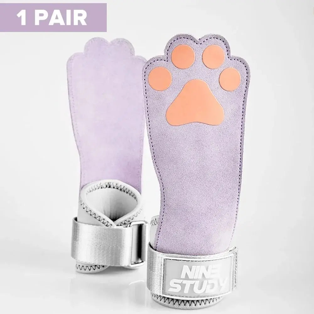 Leather Dog Paw Fitness Power Straps Wear-resistant Adjustable Dog Paw Wrist Straps Durable Pink/Purple